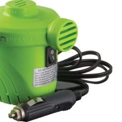 O'Brien 12 Volt Electric Inflator and Deflator Pump with 3 Adjustable Nozzles and 6 Foot Cord, For Pool Floats, Snow Tubes, and Other Inflatables