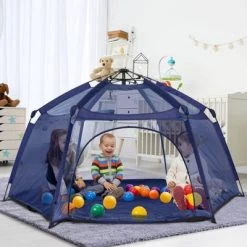 Kids' Pop Up Tent - Blue - Alvantor