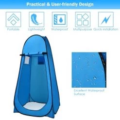 Costway Portable Pop up Camping Fishing Bathing Shower Toilet Changing Tent Room Blue -Outlet Camping Gear Store unnamed file 7346
