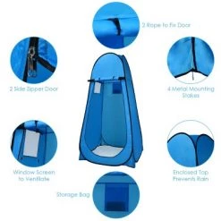 Costway Portable Pop up Camping Fishing Bathing Shower Toilet Changing Tent Room Blue -Outlet Camping Gear Store unnamed file 7348