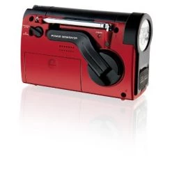 WeatherX AM/FM/WB with Flashlight & Phone Charger Radio - Red (WR182R)