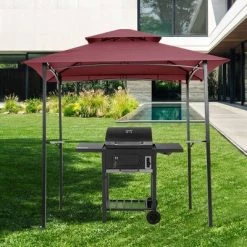 Wedohome Outdoor Grill Gazebo Shelter Tent Burgundy/Black -Outlet Camping Gear Store unnamed file 764