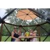 Clam Outdoors CLAM Quick-Set Escape Sky Camper 11.5 x 11.5 Ft Portable Pop-Up Outdoor Gazebo Screen Tent 6 Sided Canopy Shelter w/ Ground Stakes & Carry Bag, Brown