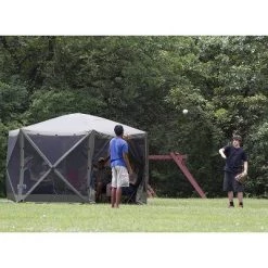 CLAM Quick-Set Escape 12 x 12 Foot Portable Pop-Up Camping Outdoor Gazebo Screen Tent Canopy Shelter and Carry Bag with 3 Wind and Sun Panels, Green -Outlet Camping Gear Store unnamed file 7753