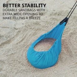 Hike Crew Sun Shade Canopy | Lycra Portable Beach Tent Shelter with UPF50+ Protection, Built-in Sandbags, Carry Bag, 4 Poles & 3 Anchor Sets for Various Terrain | Wind, Water & UV Resistant -Outlet Camping Gear Store unnamed file 7787