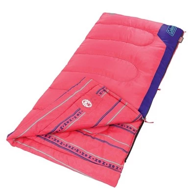 Coleman Kids' 50 Degree Sleeping Bag - Pink 4 Coleman Kids' 50 Degree Sleeping Bag - Pink - Image 3