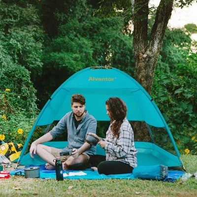 Outdoor Pop-Up Beach Tent - Teal - Alvantor 4 Outdoor Pop-Up Beach Tent - Teal - Alvantor - Image 2