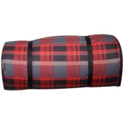 Disc-O-Bed Indoor & Outdoor Duvalay Luxury Memory Foam Sleeping Pad & Duvet Liner, Child Size, Lumberjack Red