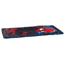 Exxel Outdoors Exxel Marvel Spiderman Superhero Youth Sized Sleeping Bag, For 3 Season Use Camping, Sleepovers, & Travel, Rated to 45 Degrees Fahrenheit