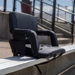 Flash Furniture Portable Lightweight Reclining Stadium Chair with Armrests, Padded Back & Seat with Dual Storage Pockets and Backpack Straps