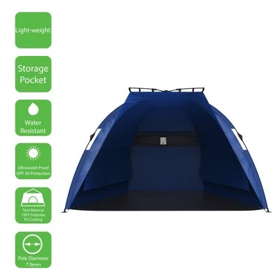 Leisure Sports Pop-up Beach Tent with Carrying Bag - Blue 6 Leisure Sports Pop-up Beach Tent with Carrying Bag - Blue - Image 4