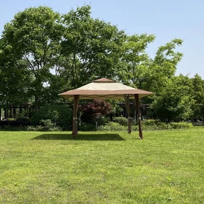 Wedohome Patio Pop-Up Gazebo Canopy Tent with Corner Curtain Brown 5 Wedohome Patio Pop-Up Gazebo Canopy Tent with Corner Curtain Brown - Image 3