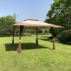 Wedohome Patio Pop-Up Gazebo Canopy Tent with Corner Curtain Brown 17 Wedohome Patio Pop-Up Gazebo Canopy Tent with Corner Curtain Brown -Outlet Camping Gear Store unnamed file 851