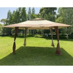 Wedohome Patio Pop-Up Gazebo Canopy Tent with Corner Curtain Brown 18 Wedohome Patio Pop-Up Gazebo Canopy Tent with Corner Curtain Brown -Outlet Camping Gear Store unnamed file 852