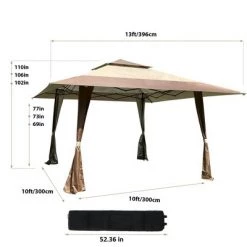 Wedohome Patio Pop-Up Gazebo Canopy Tent with Corner Curtain Brown 25 Wedohome Patio Pop-Up Gazebo Canopy Tent with Corner Curtain Brown -Outlet Camping Gear Store unnamed file 859