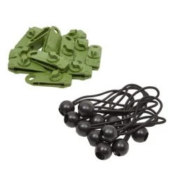 Built Industrial 24 Pcs Heavy Duty Tarp Clips and Ball Bungee Cords, Lock Grip Clamps for Camping, Tent & Canopy, Green -Outlet Camping Gear Store unnamed file 8806
