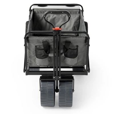 Mac Sports Heavy Duty Steel Frame Collapsible Folding 150-Lb Capacity Outdoor Beach Garden Utility Wagon Cart with 4 All Terrain Wheels & Table, Grey 3 Mac Sports Heavy Duty Steel Frame Collapsible Folding 150-Lb Capacity Outdoor Beach Garden Utility Wagon Cart with 4 All Terrain Wheels & Table, Grey