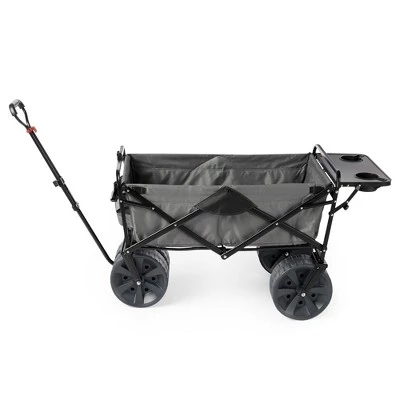 Mac Sports Heavy Duty Steel Frame Collapsible Folding 150-Lb Capacity Outdoor Beach Garden Utility Wagon Cart with 4 All Terrain Wheels & Table, Grey 4 Mac Sports Heavy Duty Steel Frame Collapsible Folding 150-Lb Capacity Outdoor Beach Garden Utility Wagon Cart with 4 All Terrain Wheels & Table, Grey - Image 2
