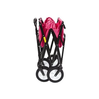Mac Sports Heavy Duty Steel Frame Collapsible Folding 150 Pound Capacity Outdoor Camping Garden Utility Wagon Yard Cart, Pink 4 Mac Sports Heavy Duty Steel Frame Collapsible Folding 150 Pound Capacity Outdoor Camping Garden Utility Wagon Yard Cart, Pink - Image 2