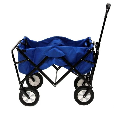 Mac Sports Heavy Duty Steel Frame Collapsible Folding 150 Pound Capacity Outdoor Camping Garden Utility Wagon Yard Cart, Blue 4 Mac Sports Heavy Duty Steel Frame Collapsible Folding 150 Pound Capacity Outdoor Camping Garden Utility Wagon Yard Cart, Blue - Image 2