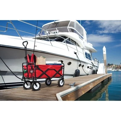 Mac Sports Heavy Duty Steel Frame Collapsible Folding 150 Pound Capacity Outdoor Camping Garden Utility Wagon Yard Cart, Black 6 Mac Sports Heavy Duty Steel Frame Collapsible Folding 150 Pound Capacity Outdoor Camping Garden Utility Wagon Yard Cart, Black - Image 4