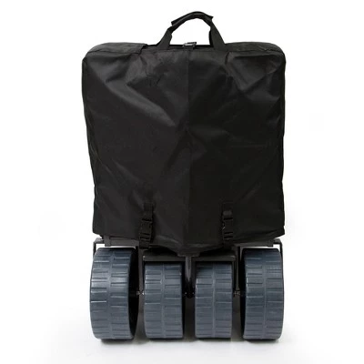 Mac Sports Heavy Duty Steel Frame Collapsible Folding 150-Lb Capacity Outdoor Beach Garden Utility Wagon Cart with 4 All Terrain Wheels & Table, Black 5 Mac Sports Heavy Duty Steel Frame Collapsible Folding 150-Lb Capacity Outdoor Beach Garden Utility Wagon Cart with 4 All Terrain Wheels & Table, Black - Image 3