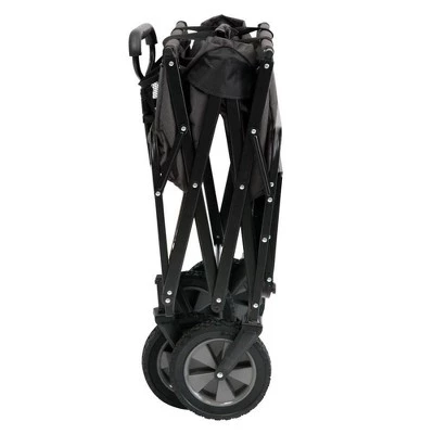 Mac Sports Heavy Duty Steel Frame Collapsible Folding 150 Pound Capacity Outdoor Garden Utility Wagon Yard Cart with Table and Cup Holders, Grey 5 Mac Sports Heavy Duty Steel Frame Collapsible Folding 150 Pound Capacity Outdoor Garden Utility Wagon Yard Cart with Table and Cup Holders, Grey - Image 3