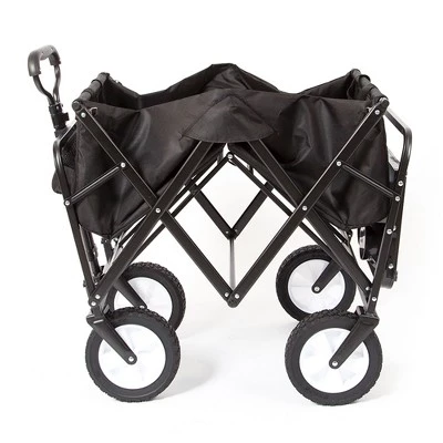 Mac Sports Heavy Duty Steel Frame Collapsible Folding 150 Pound Capacity Outdoor Garden Utility Wagon Yard Cart with Table and Cup Holders, Black 5 Mac Sports Heavy Duty Steel Frame Collapsible Folding 150 Pound Capacity Outdoor Garden Utility Wagon Yard Cart with Table and Cup Holders, Black - Image 3